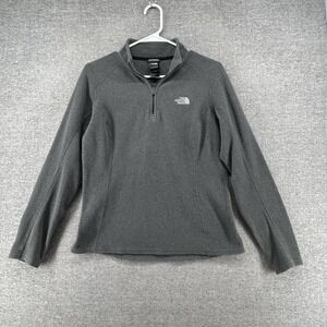 The North Face 1/4 Zip Pullover Sweater Women Size Small Gray Polartec Outdoor
